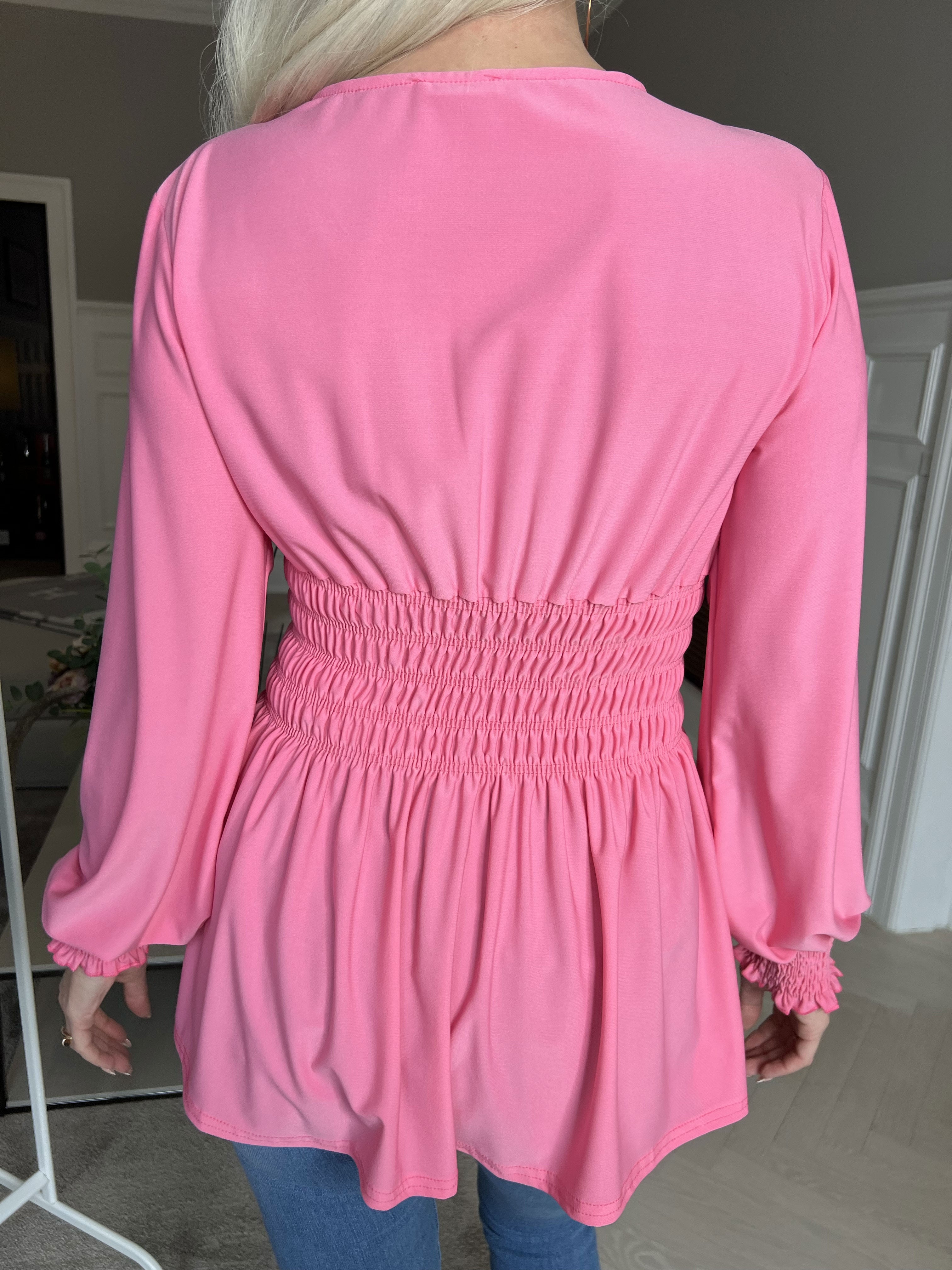 Pams Plain Shirt L/S - Blus i elastiskt tyg med långa ärmar